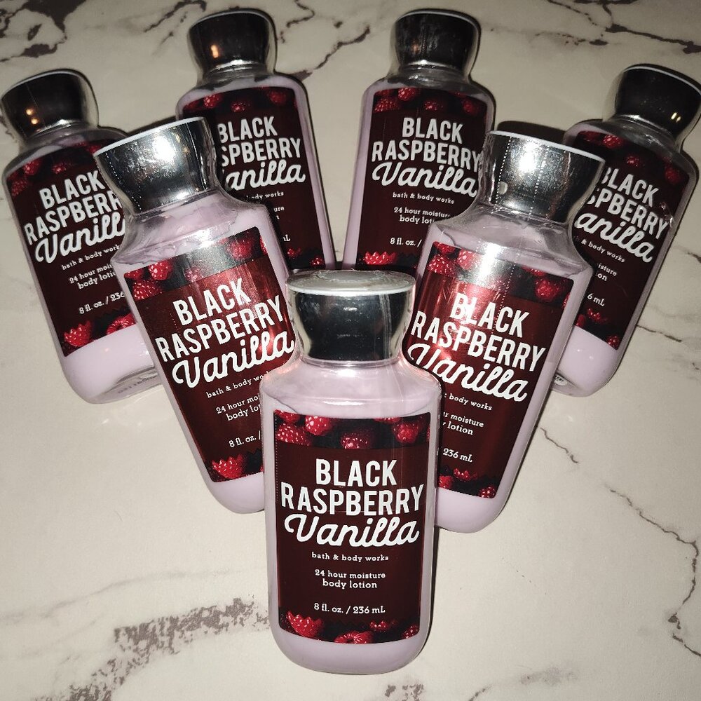 Bath & Body Works Black Raspberry Vanilla Lotion - Bundle of 7